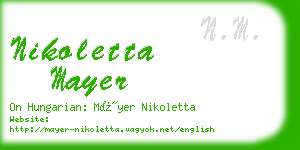 nikoletta mayer business card